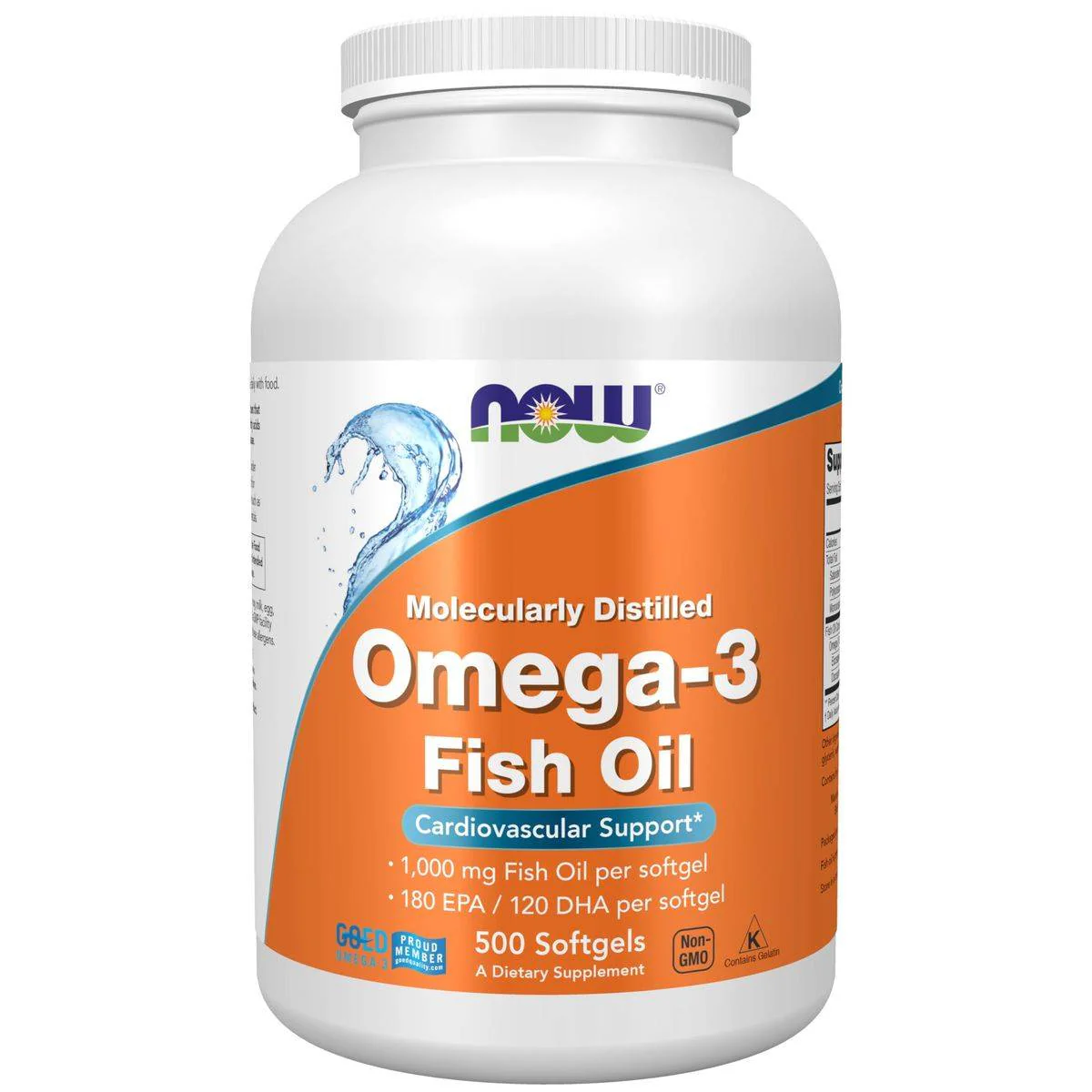 Now Fish Oil Omega 3 1,000mg 500 Softgels