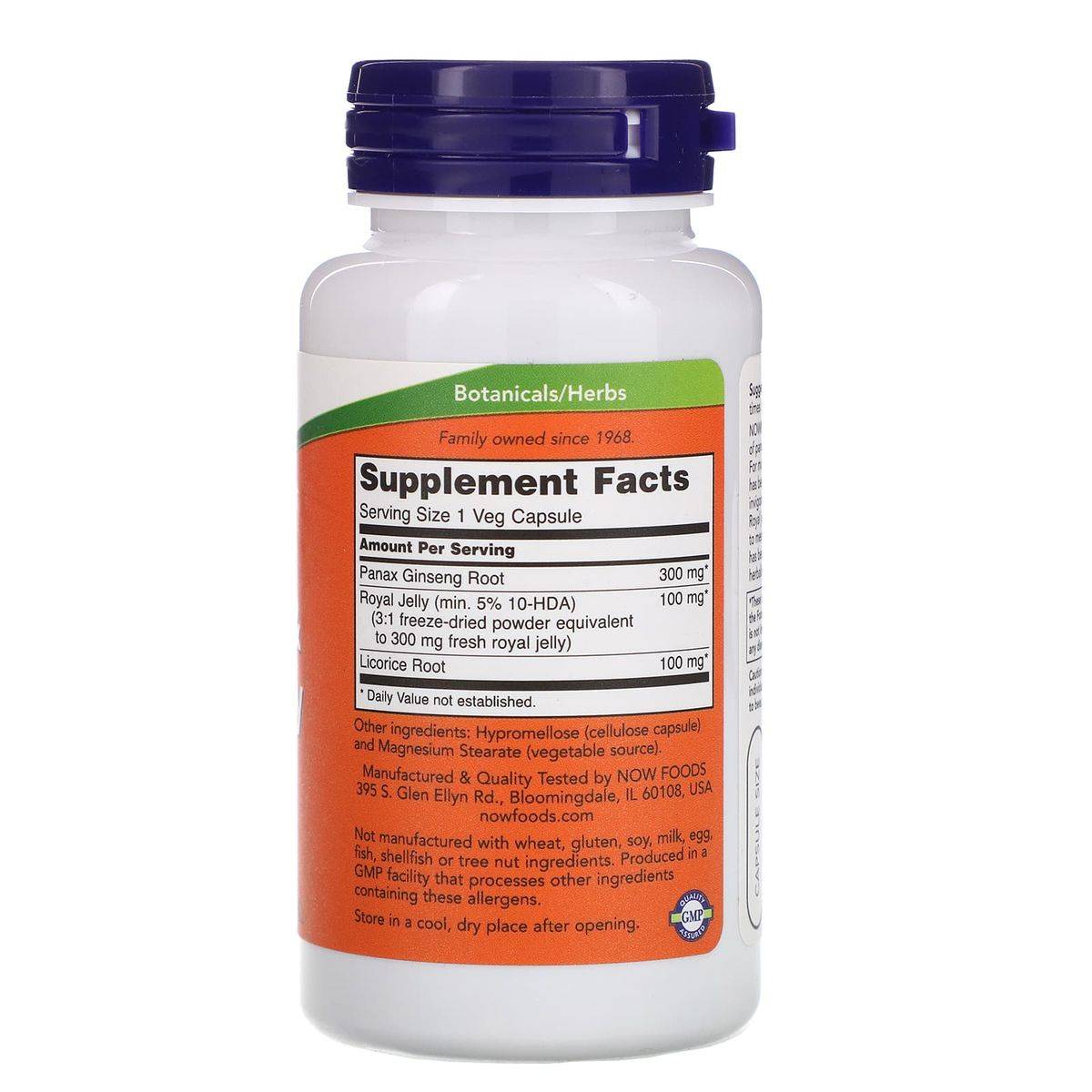 Now Ginseng & Royal Jelly 90 VegeCapsules - Image 2