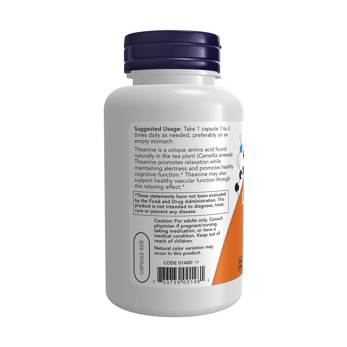 Now L Theanine 200mg 120 VegeCapsules - Image 2