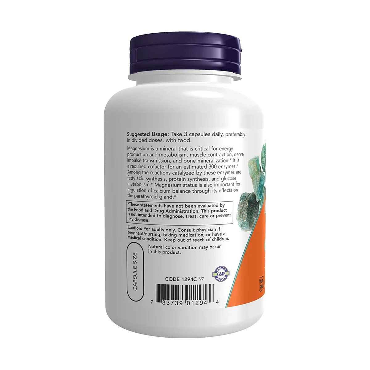 Now Magnesium Citrate 120 VegeCapsules - Image 2