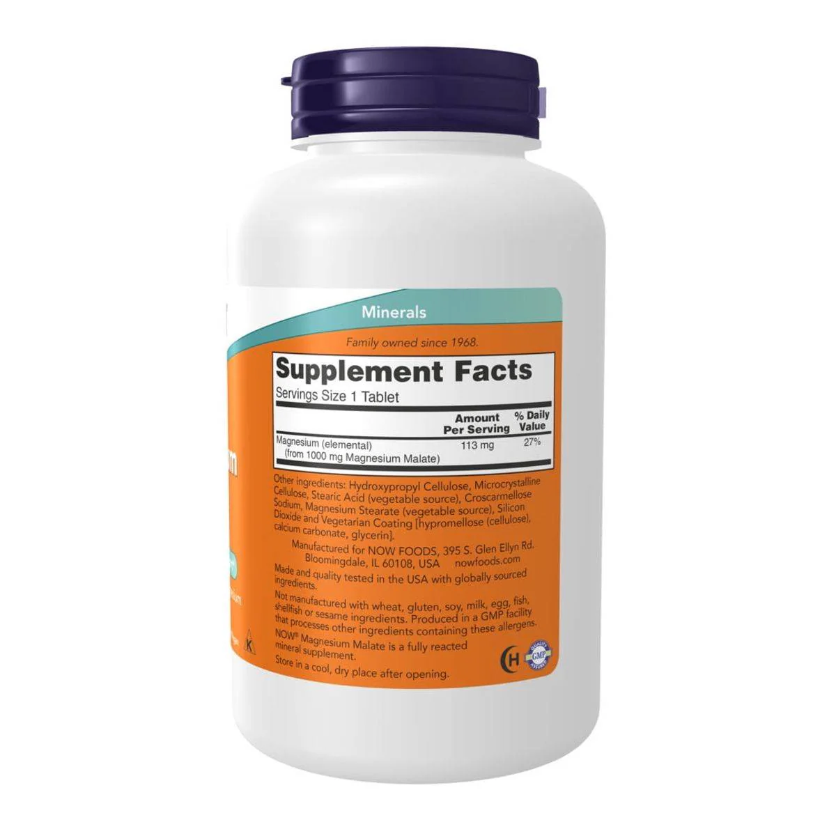 Now Magnesium Malate 1000mg 180 Tablets - Image 5