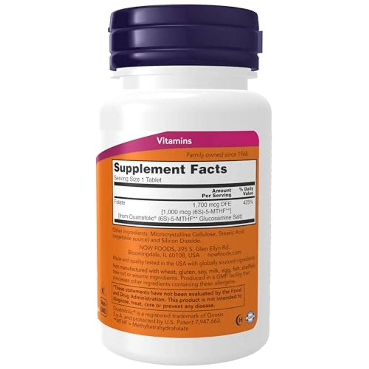 Now Metyl Folate 1000mcg 90 Tablets - Image 4