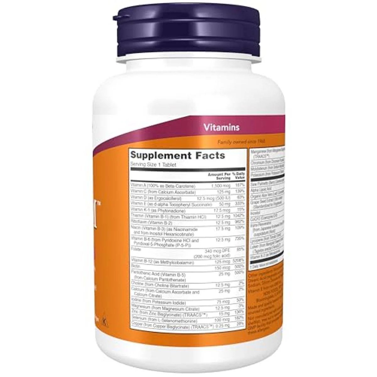 Now Multivitamins Adam Mens 60 Tablets - Image 3