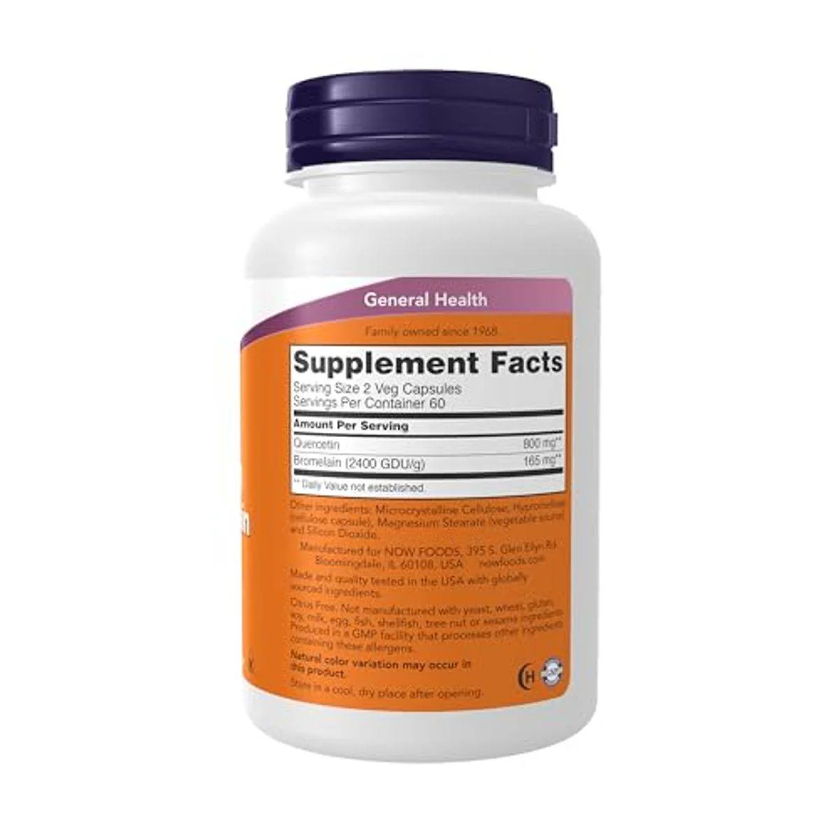 Now Quercetin With Bromelain 120 VegeCapsules - Image 2