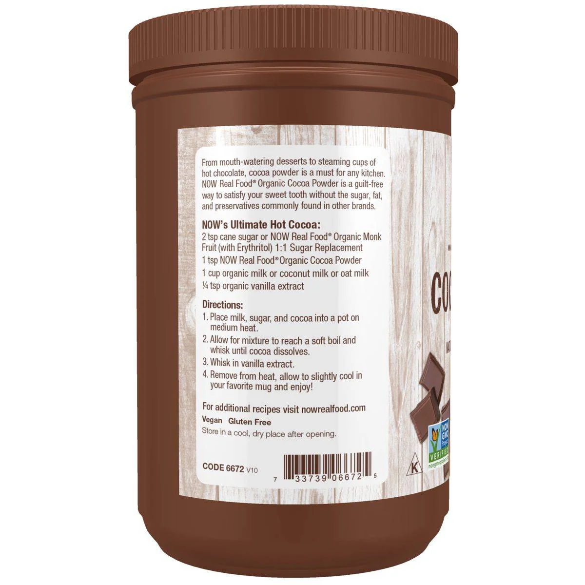 Now Real Food Cocoa Powder Pure Organic 340g - Image 4