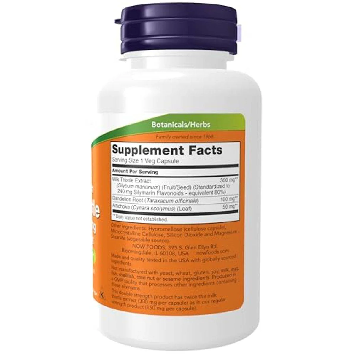 Now Silymarin Milk Thistle 300mg 100 VegeCapsules - Image 5