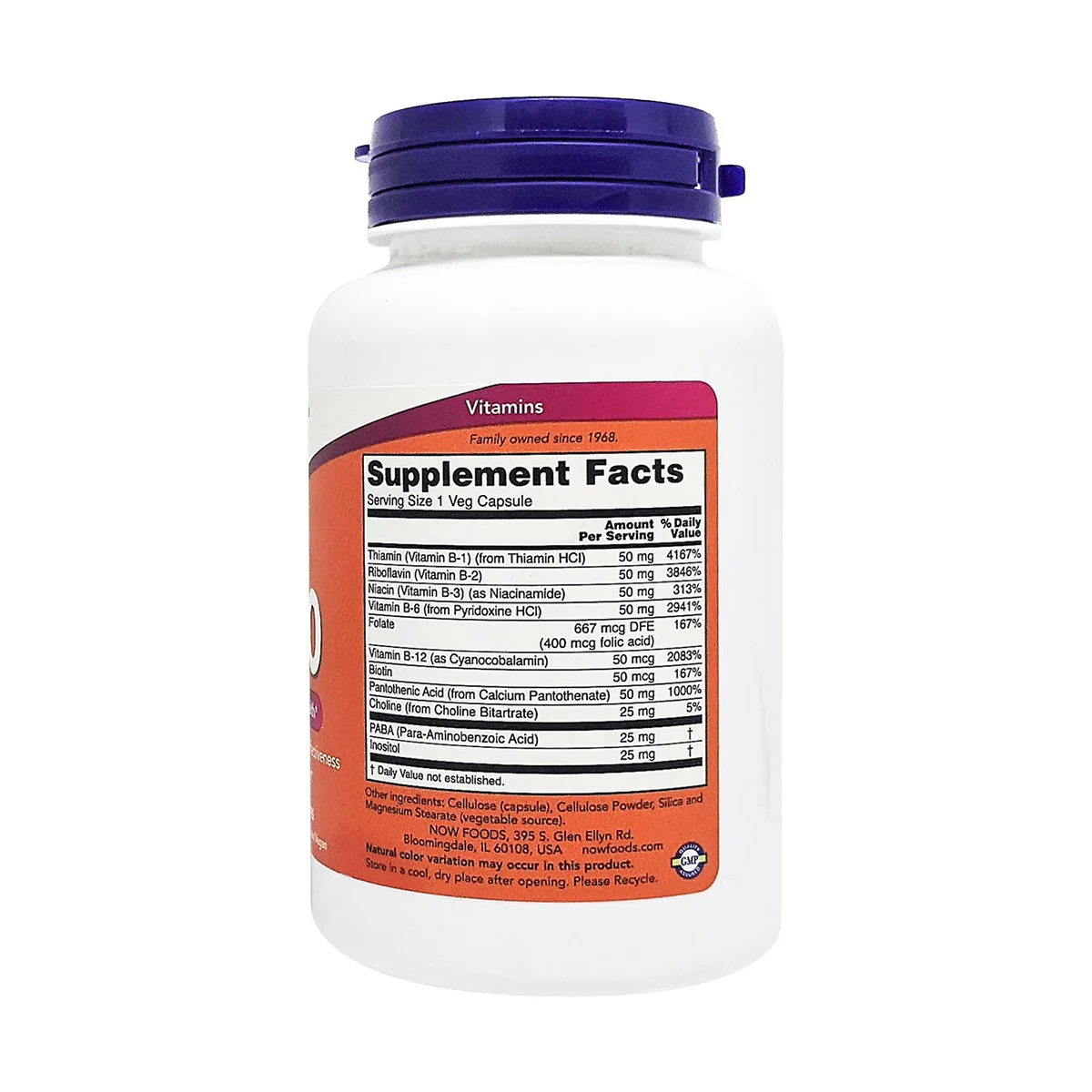 Now Vitamin B50 100 VegeCapsules - Image 3