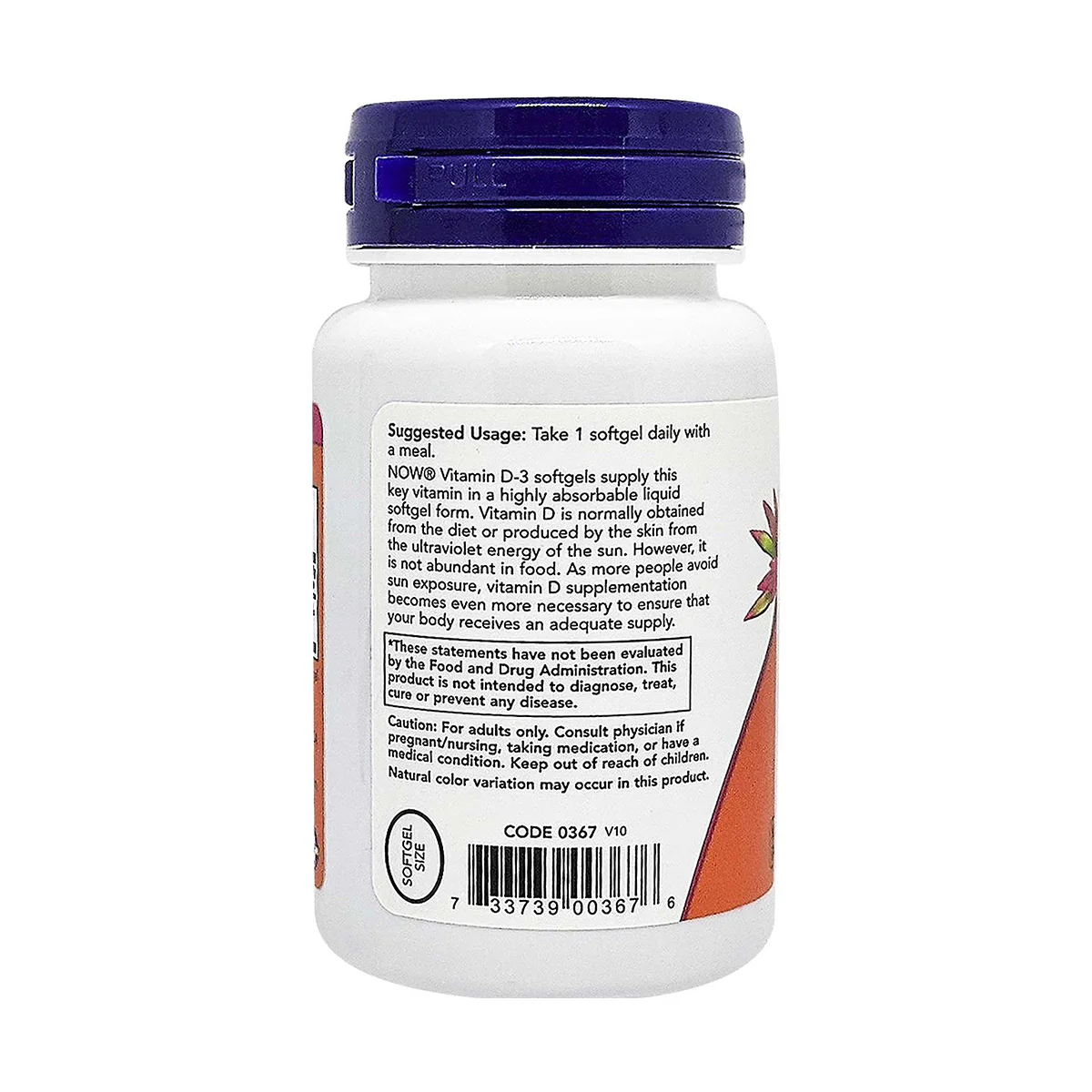 Now Vitamin D3 2000IU 120 Softgels - Image 2
