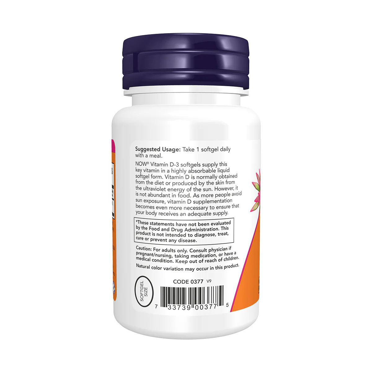 Now Vitamin D3 2000IU 240 Softgels - Image 2
