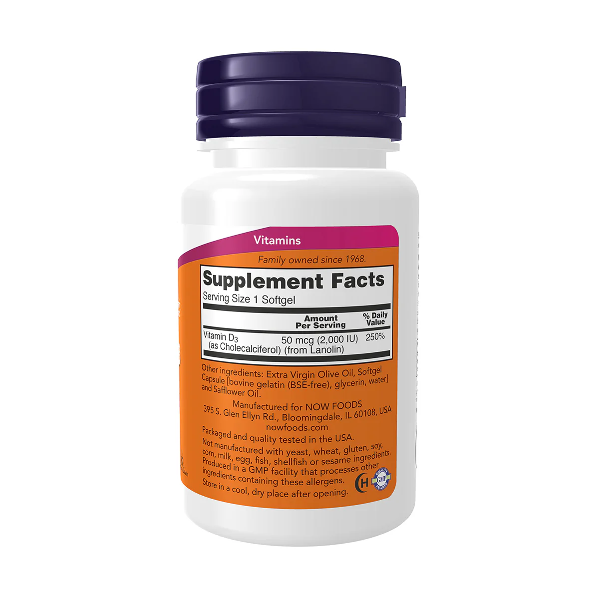 Now Vitamin D3 2000IU 240 Softgels - Image 3