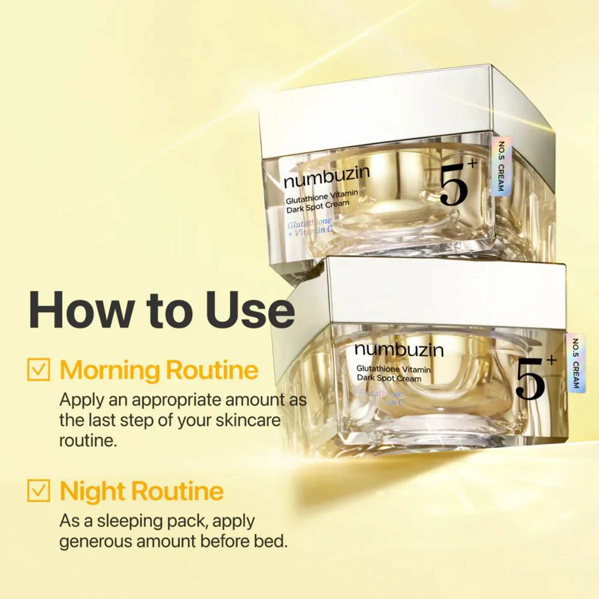 Numbuzin 5+ Vitamin Glutathione Dark Spot Cream 50ml - Image 7