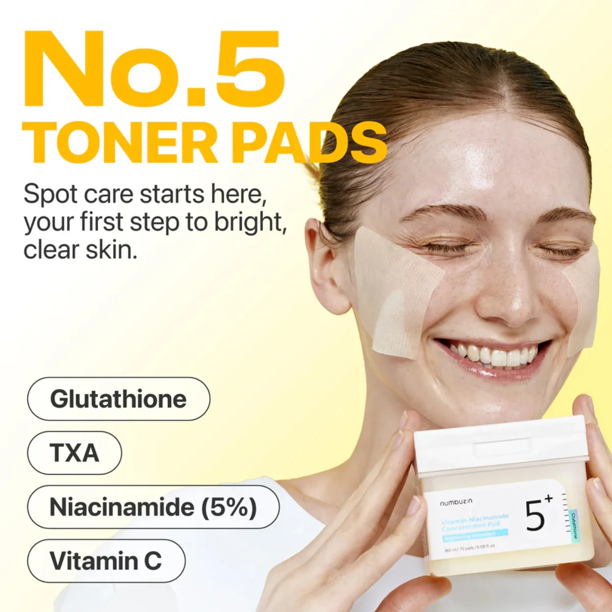 Numbuzin 5+ Vitamin Niacinamide Concentrated Pad 70 Pieces - Image 4