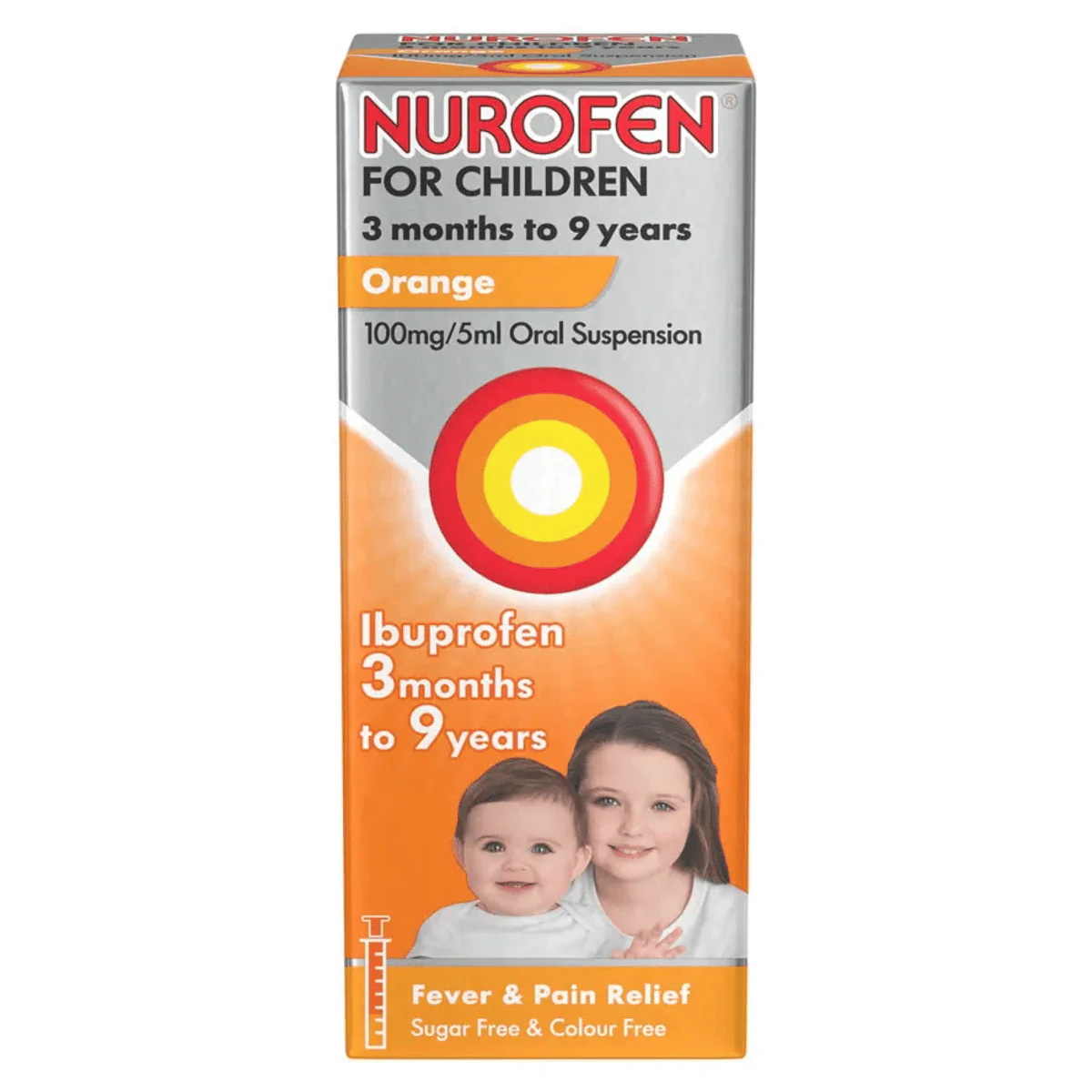 Nurofen Children 100mg/5ml Fever & Pain Relief Oral Suspension Orange 100ml - Image 6