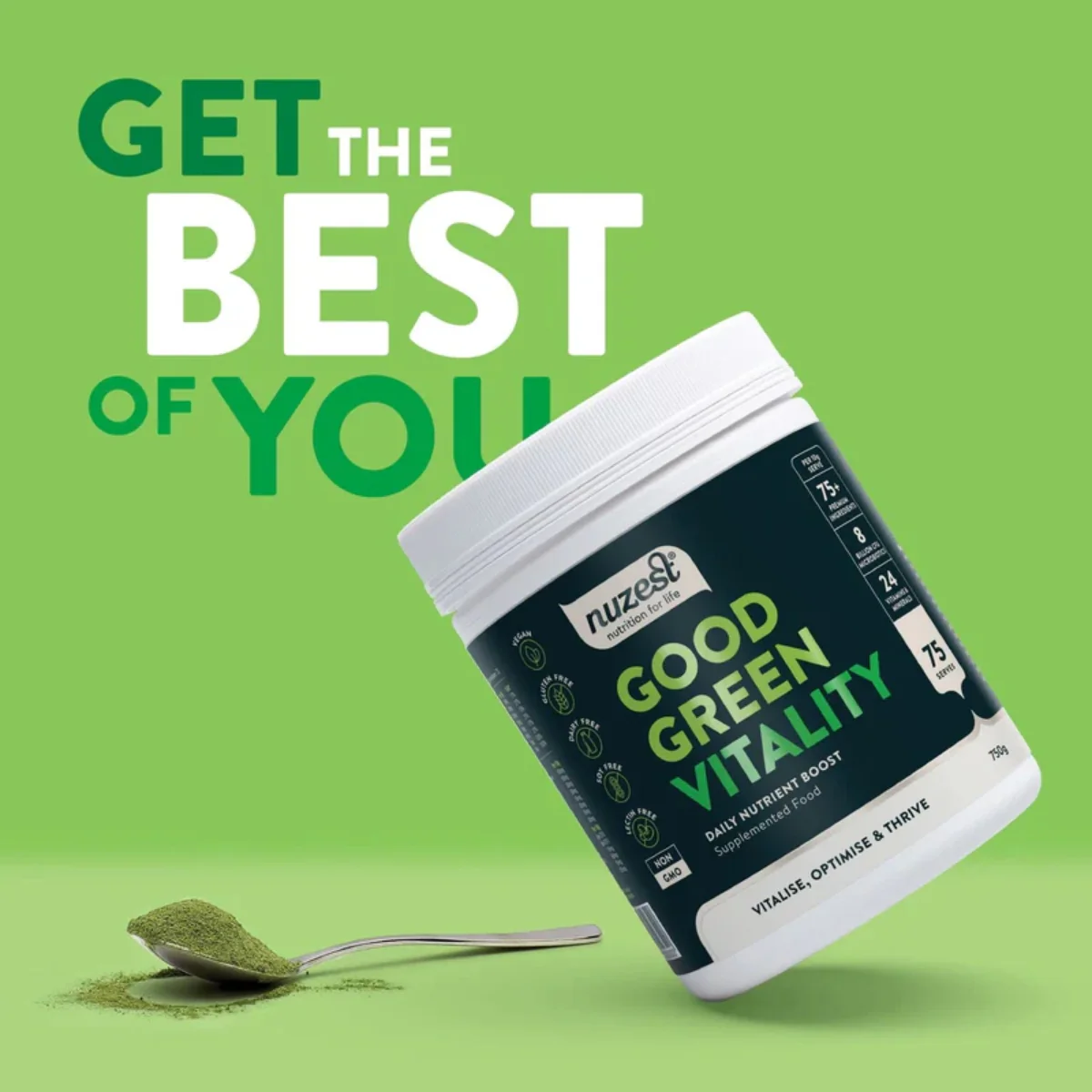 Nuzest Good Green Vitality Daily Nutrient Boost Supplemented Food Powder 120g - Image 4