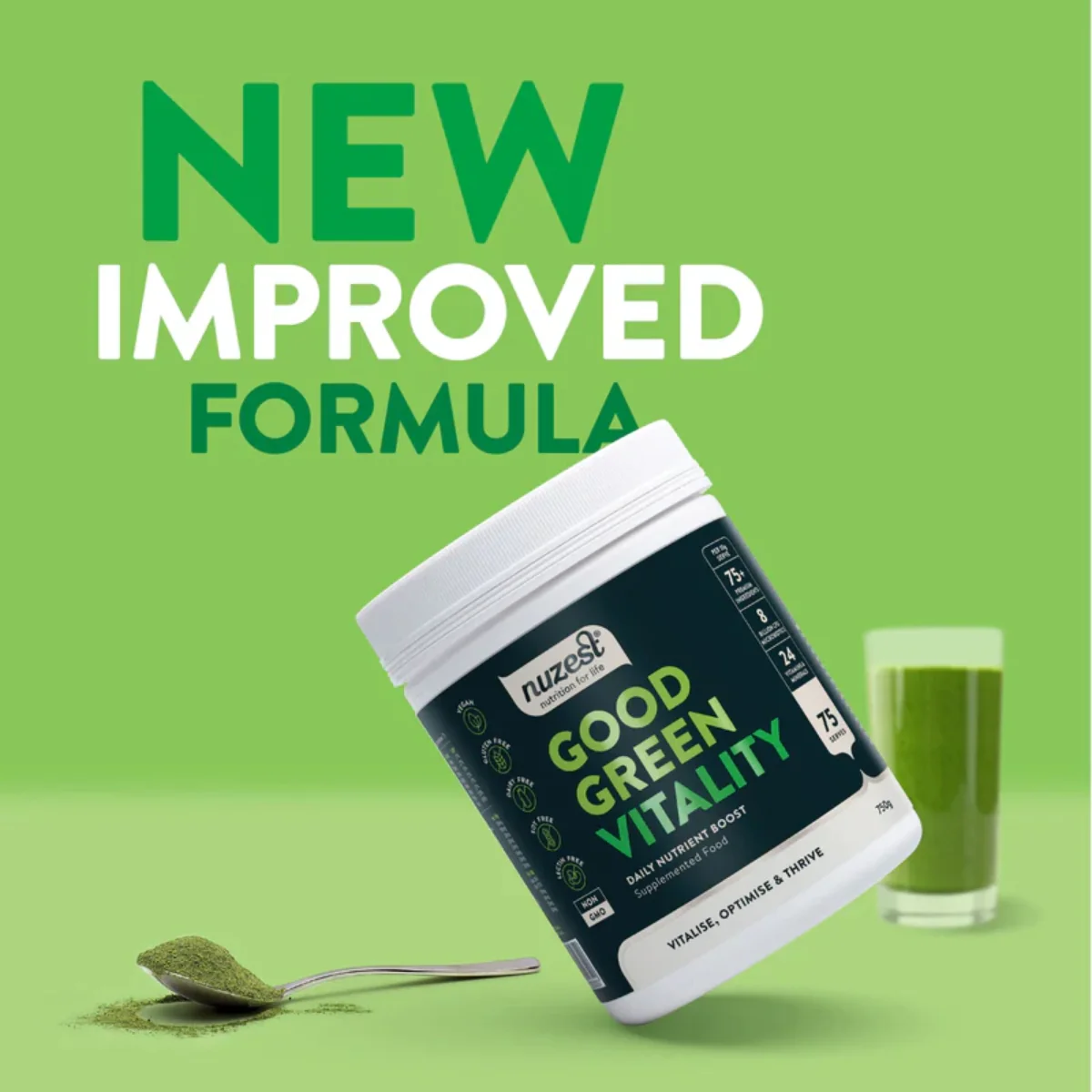 Nuzest Good Green Vitality Daily Nutrient Boost Supplemented Food Powder 120g - Image 5