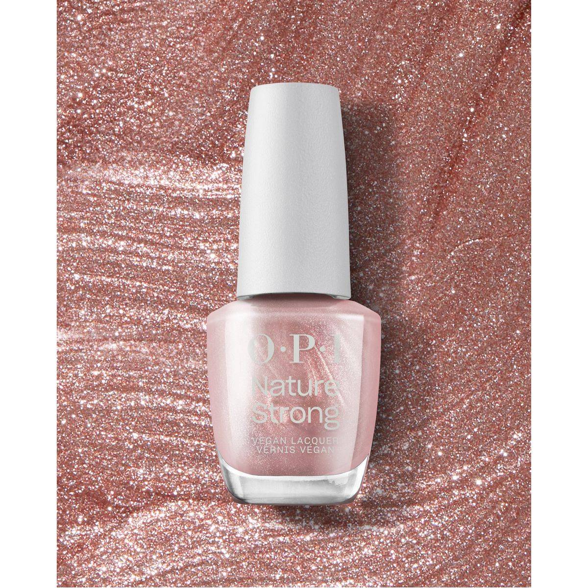 OPI Nature Strong Vegan Lacquer Pink Intentions Are Rose Gold Metallic 15ml - Image 2