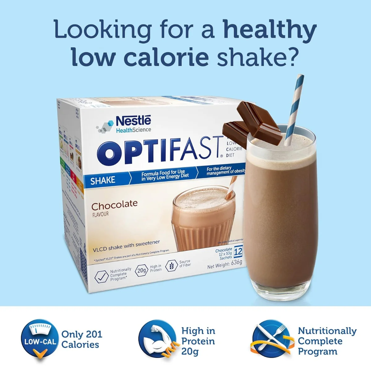 Optifast Very Low Calorie Diet Shake Chocolate Flavor 636g - Image 2