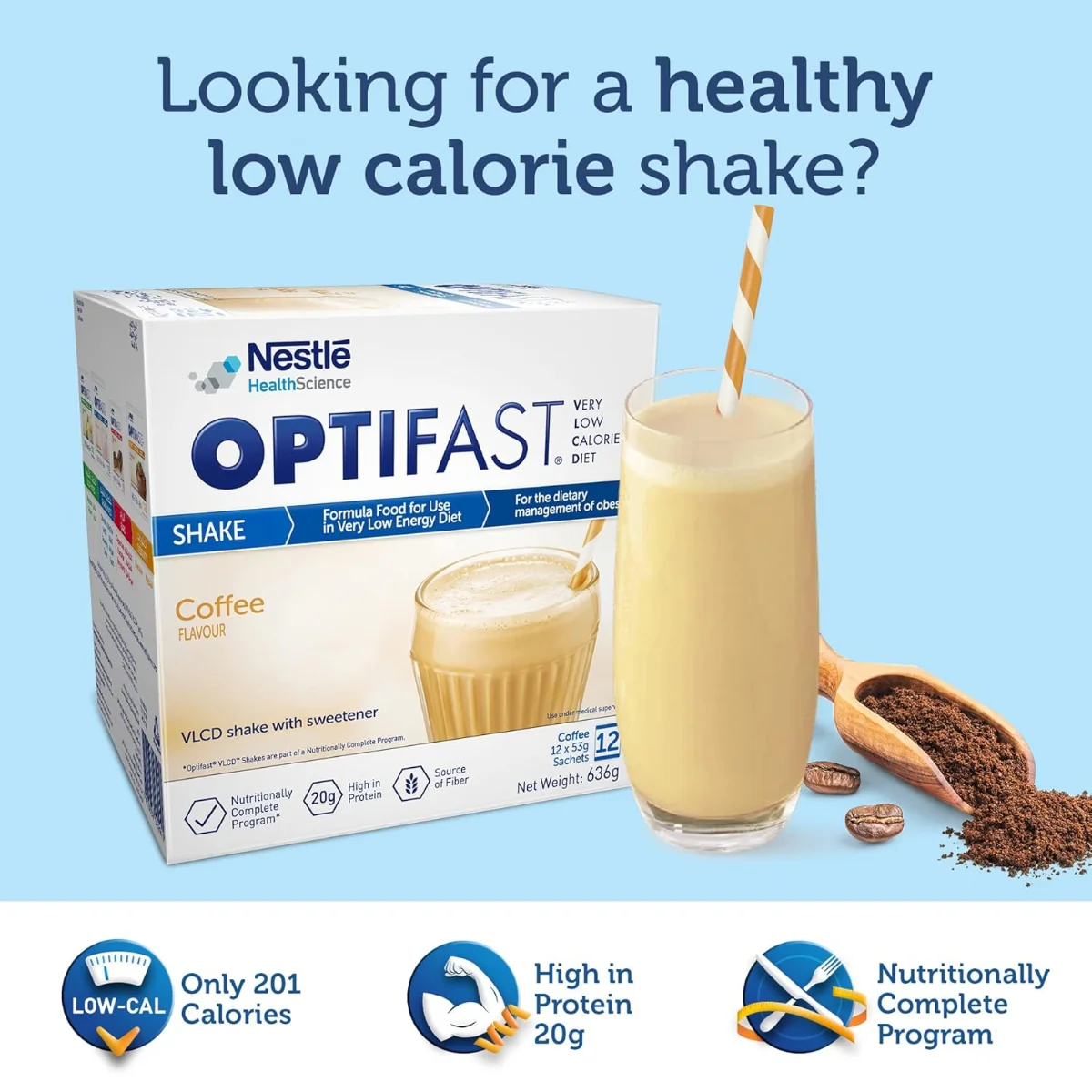 Optifast Very Low Calorie Diet Shake Coffee Flavor 636g - Image 2