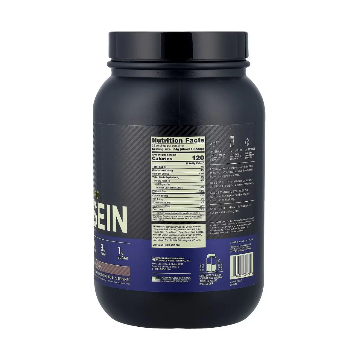 Optimum Nutrition Gold Standard 100% Casein Protein Chocolate 850g - Image 2