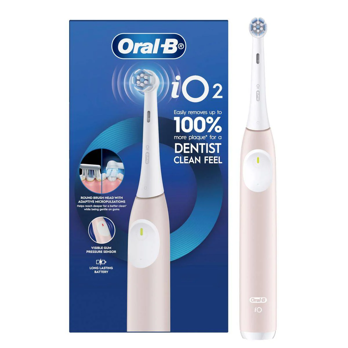 Oral B Electric Toothbrush Rechargeable iO2 Blush Pink - Image 2