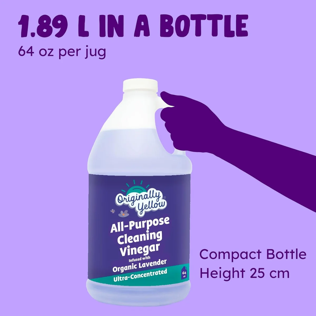 Originally Yellow All-Purpose Vinegar Cleaner Lavender 1.89L - Image 2