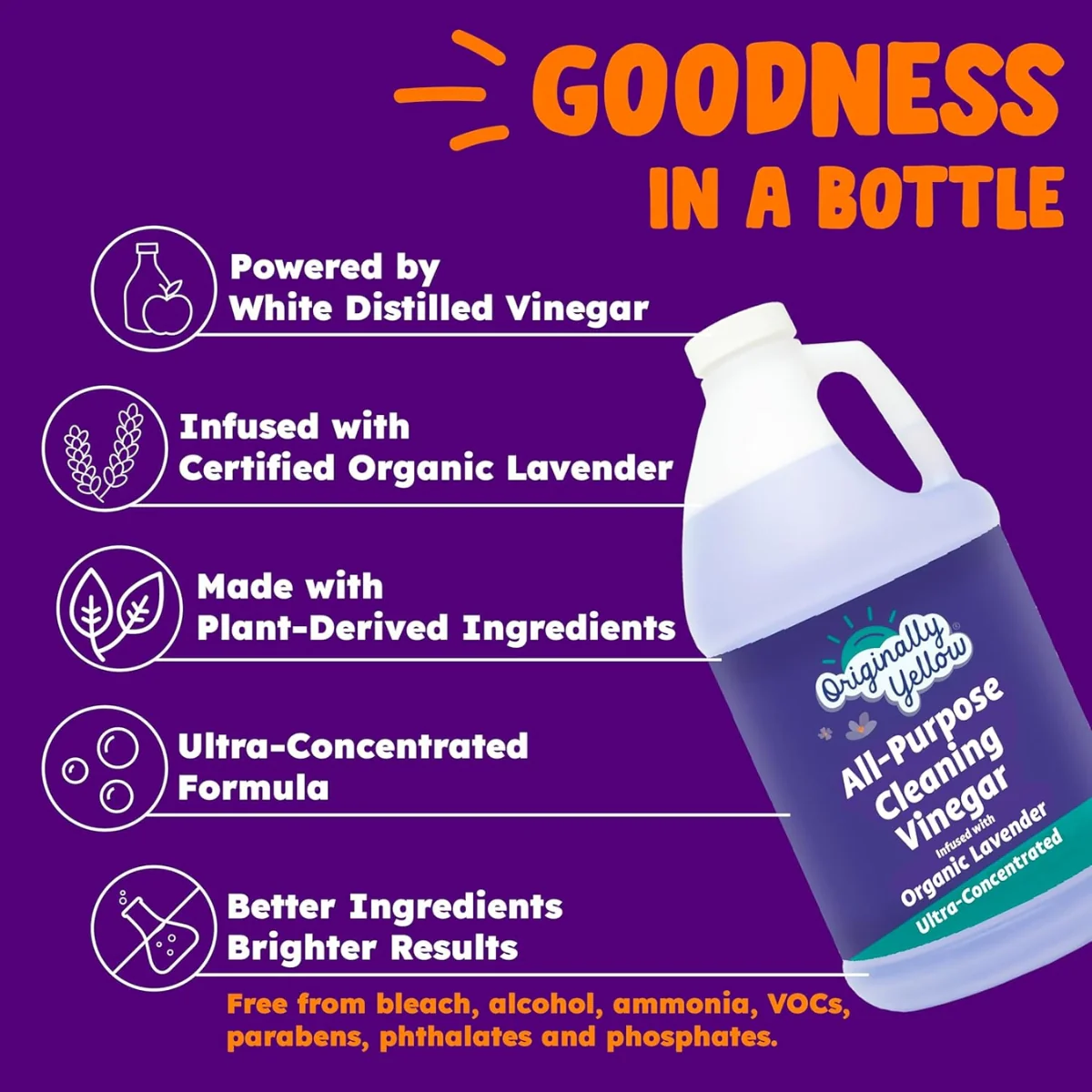 Originally Yellow All-Purpose Vinegar Cleaner Lavender 1.89L - Image 7