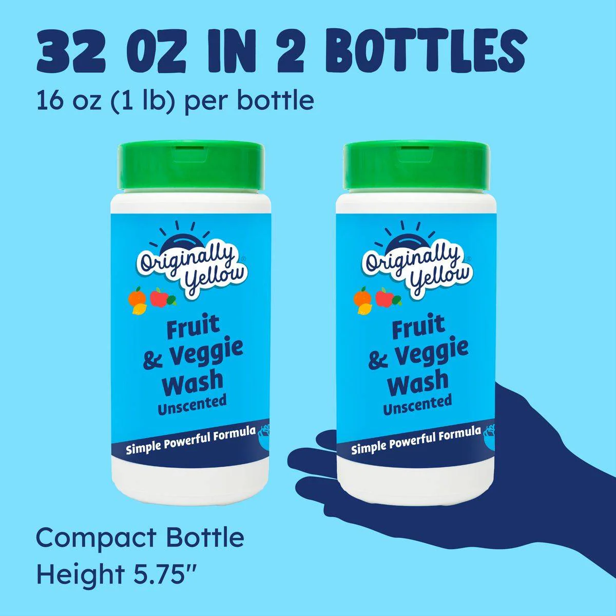 Originally Yellow Fruit & Veggie Wash Powder 453g - Image 2