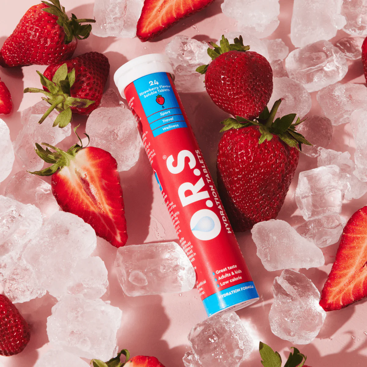 ORS Hydration Strawberry 24 Effervescent Tablets - Image 3