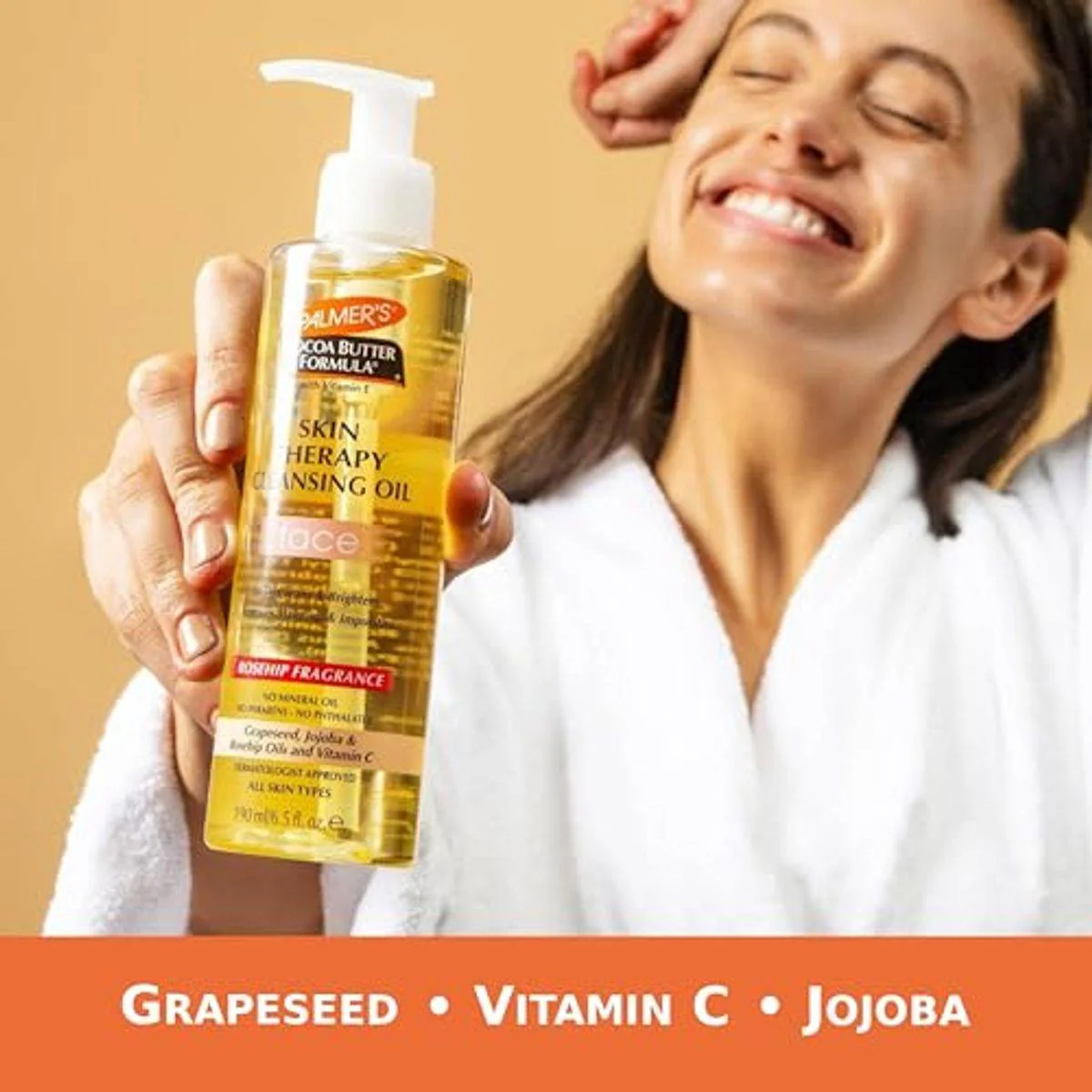 Palmers Cocoa Butter Formula With Vitamin E Skin Therapy Cleansing Face Oil Natural Rosehip 190ml - Image 2