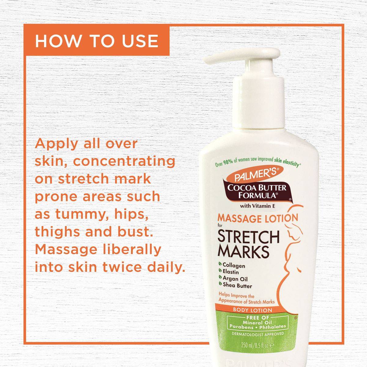 Palmers Cocoa Butter Formula With Vitamin E Stretch Marks Massage Lotion 250ml - Image 3