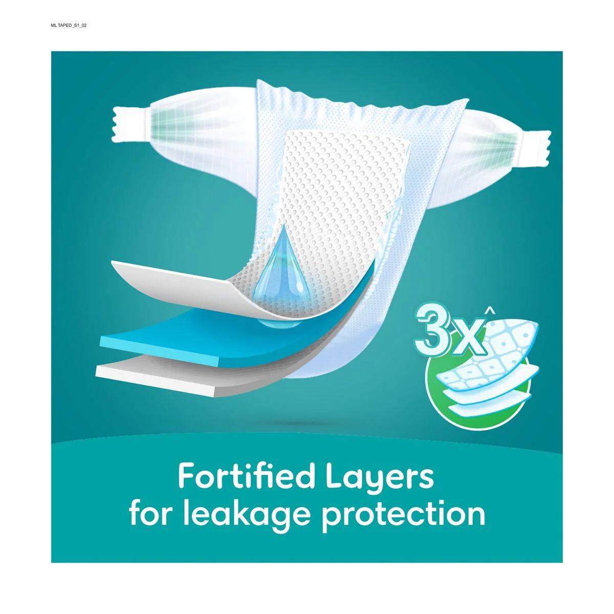 Pampers Diapers Baby Dry Taped Size 2 (3-8kg) 64 Pieces - Image 3