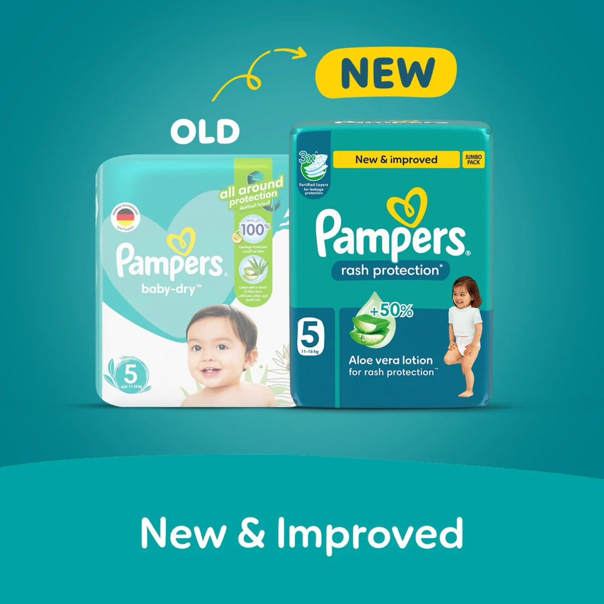 Pampers Diapers Baby Dry Taped Size 5 (11-16kg) 52 Pieces - Image 6