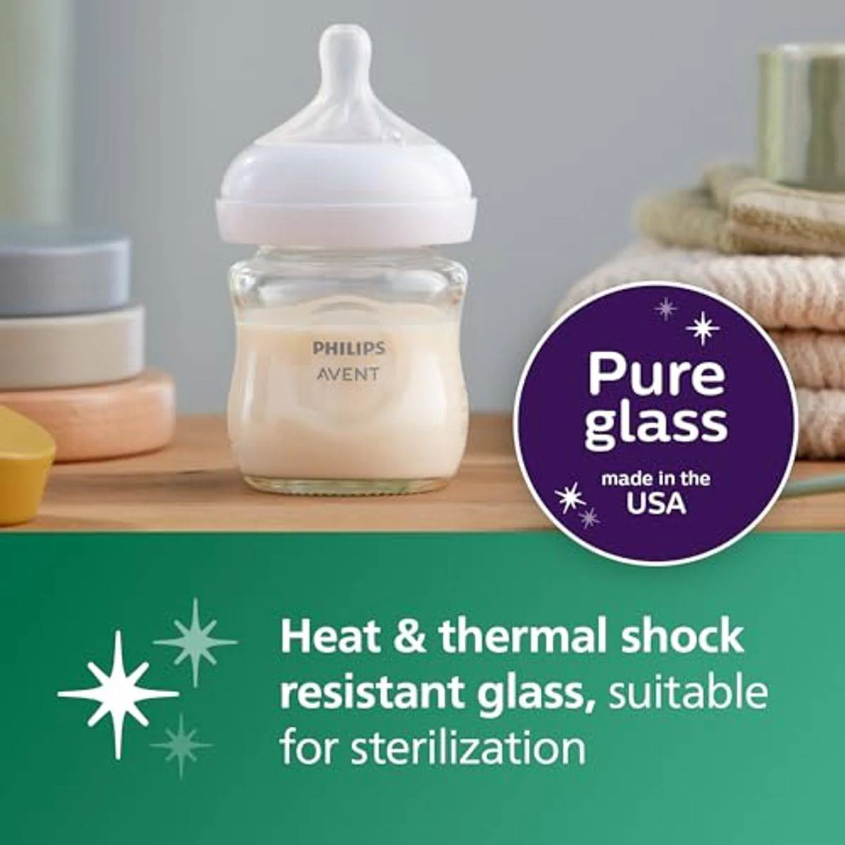 Philips Avent Natural 3.0 Feeding Bottle Glass 120ml - Image 2
