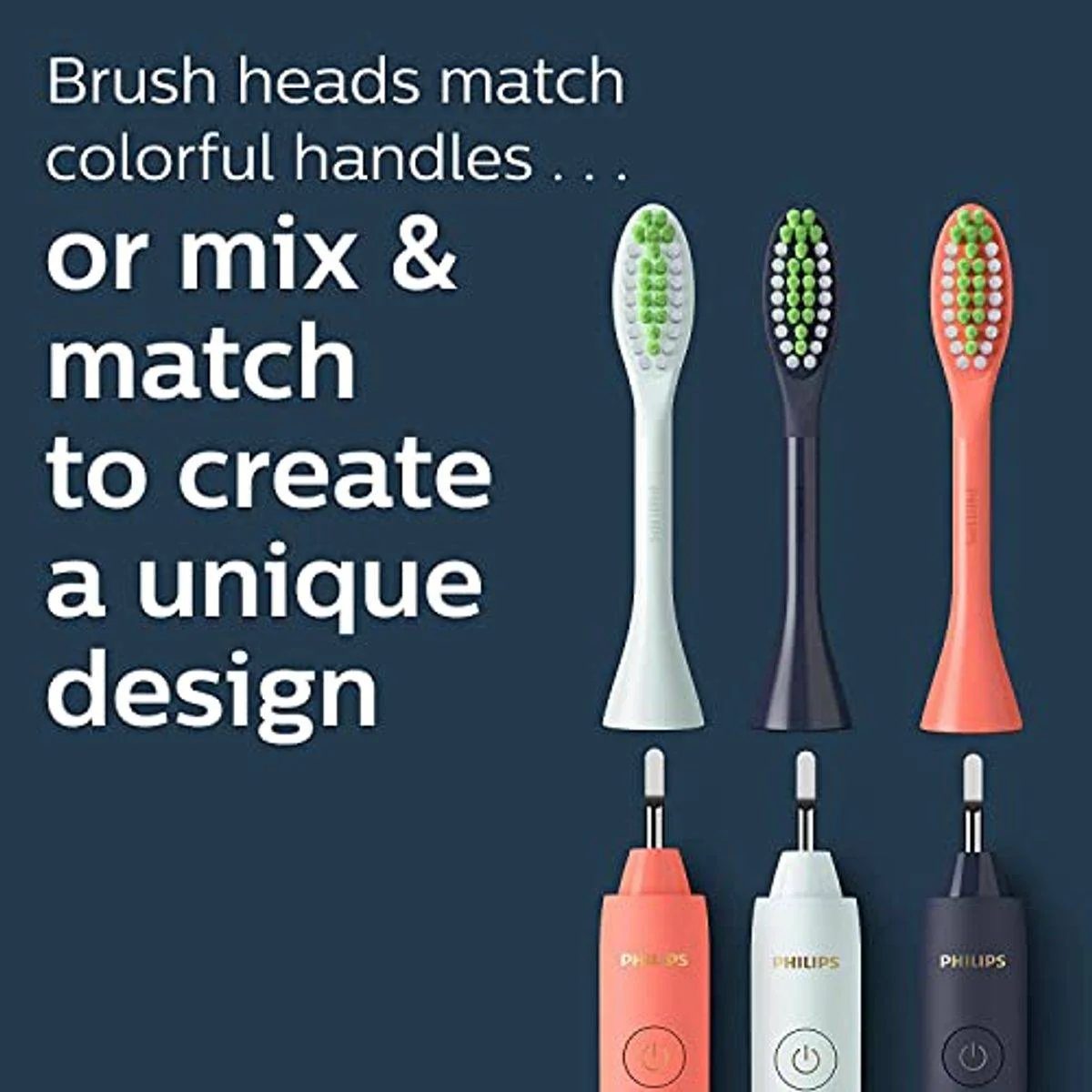 Philips Sonicare One Toothbrush Heads Midnight Blue BH1022/04 2 Pack - Image 5