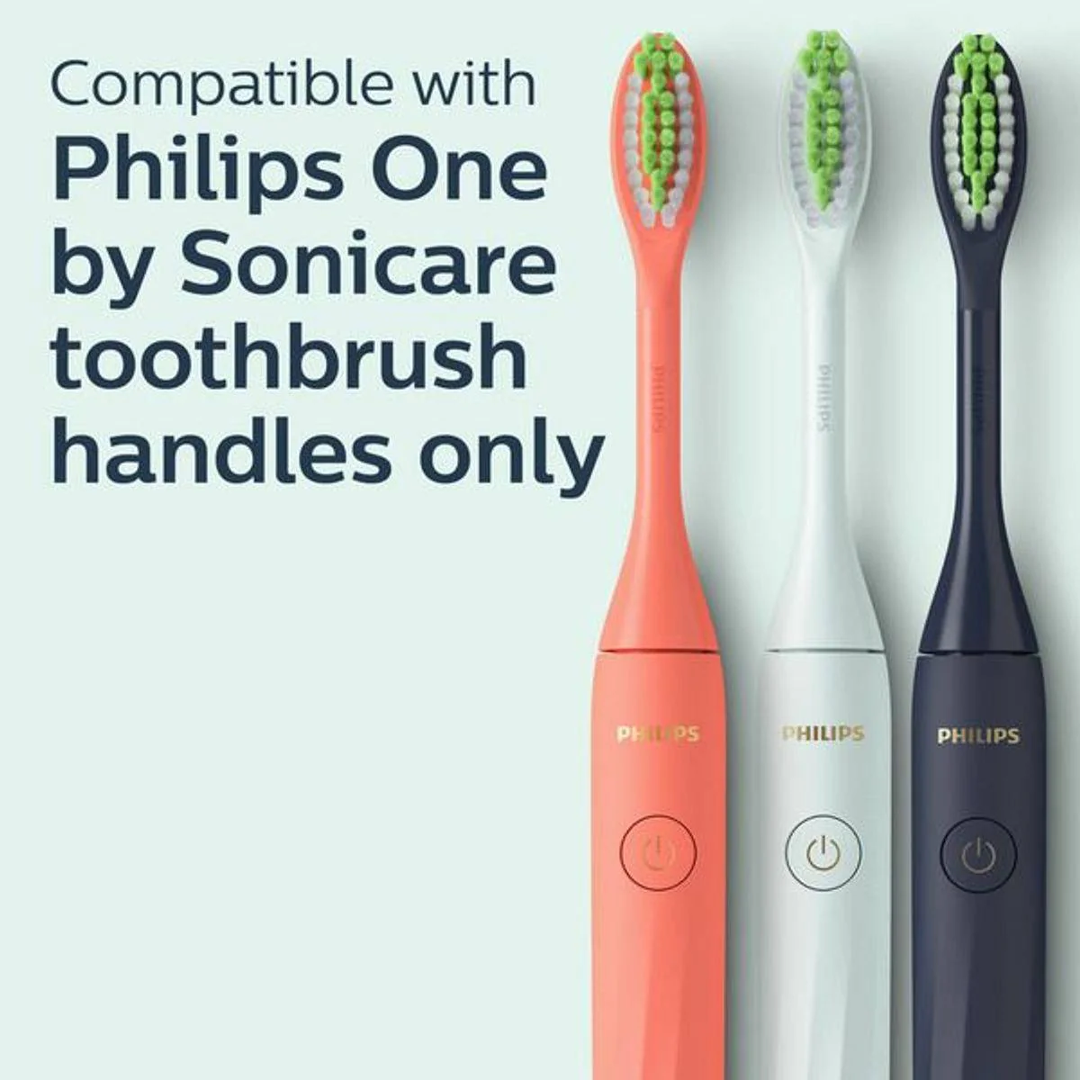 Philips Sonicare One Toothbrush Heads Mint Light Blue BH1022/03 2 Pack - Image 3