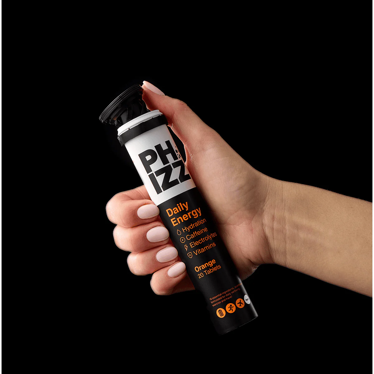 Phizz Daily Energy Caffeine Hydration Electrolytes & Vitamins 20 Effervescent Tablets Cherry - Image 2