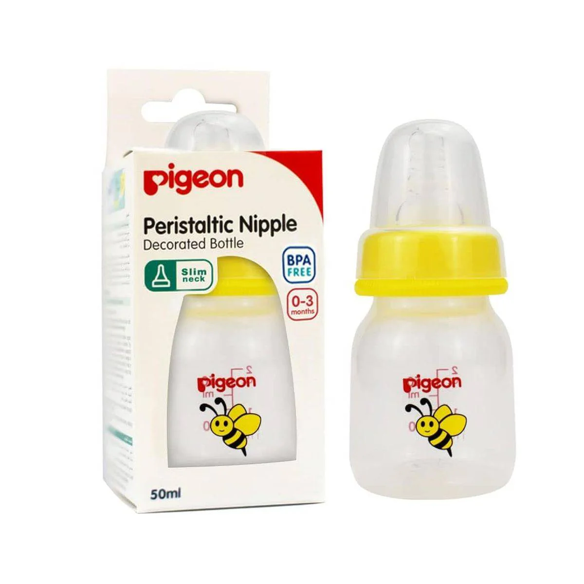 Pigeon Flexible Plastic Bottle Decorated 0 Months+ Animals 50ml - Image 2