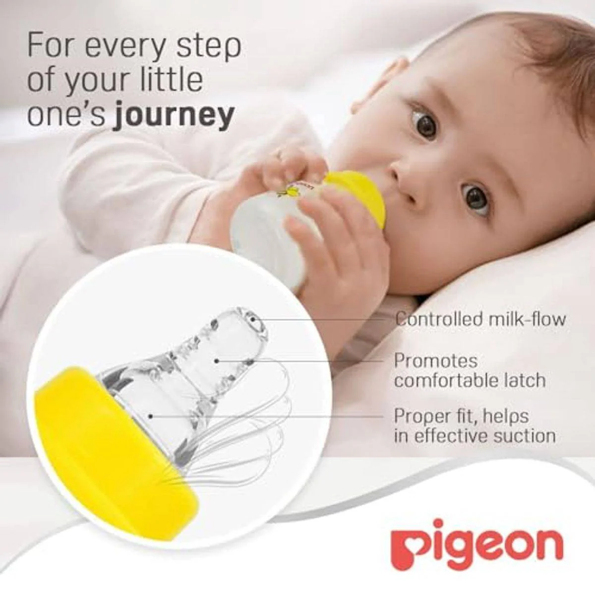 Pigeon Flexible Plastic Bottle Decorated 0 Months+ Animals 50ml - Image 4