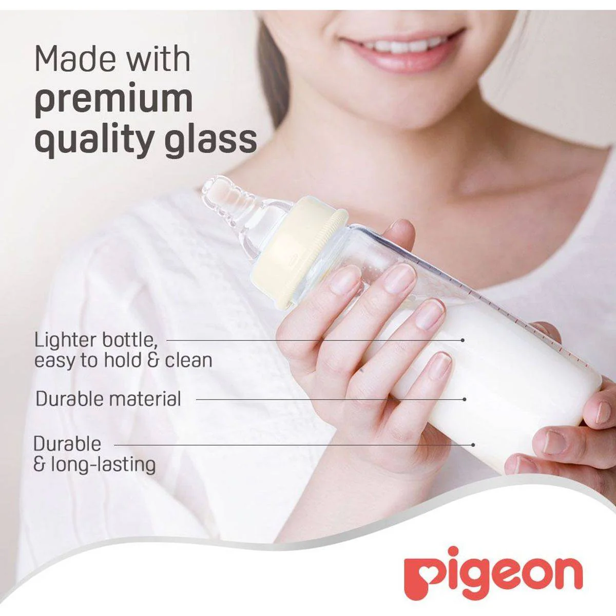 Pigeon Glass Feeding Bottle Transparent Cap 200ml - Image 3