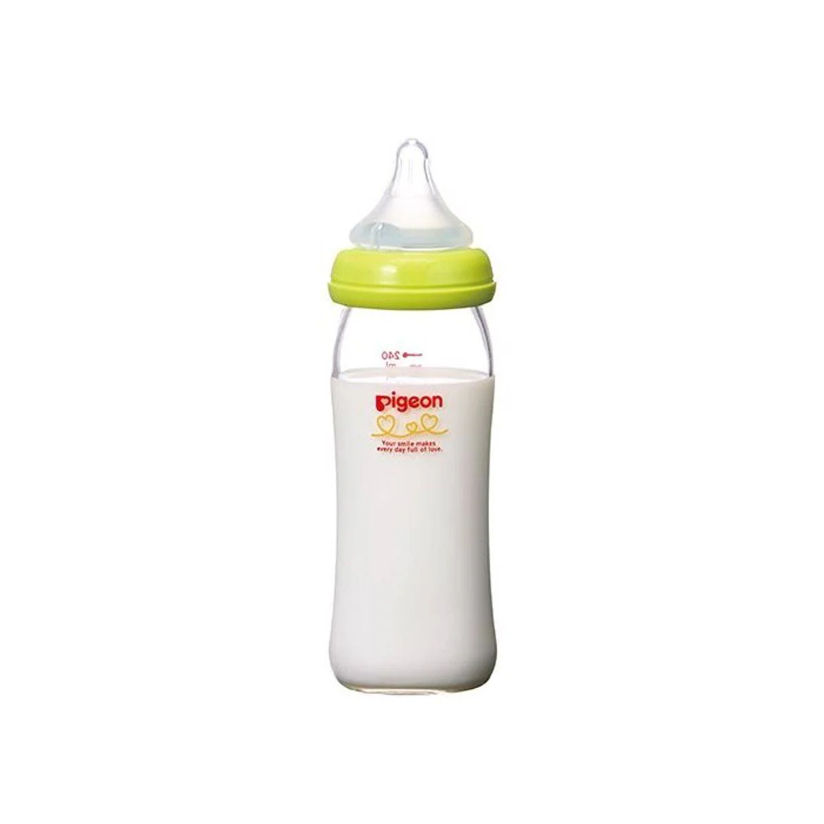 Pigeon Glass Feeding Bottle Transparent Cap 240ml - Image 2