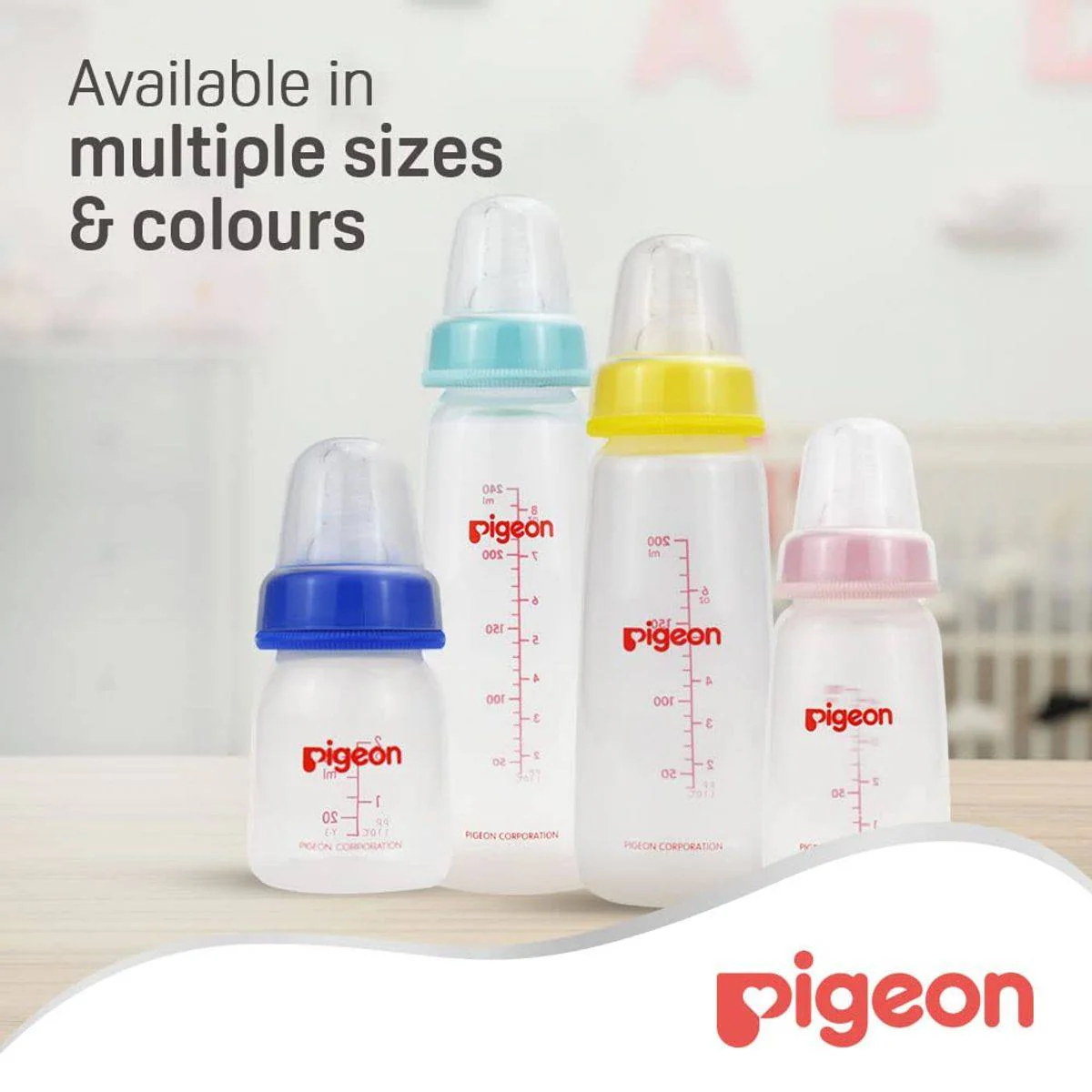 Pigeon Plastic Feeding Bottle Transparent Cap 240ml - Image 2