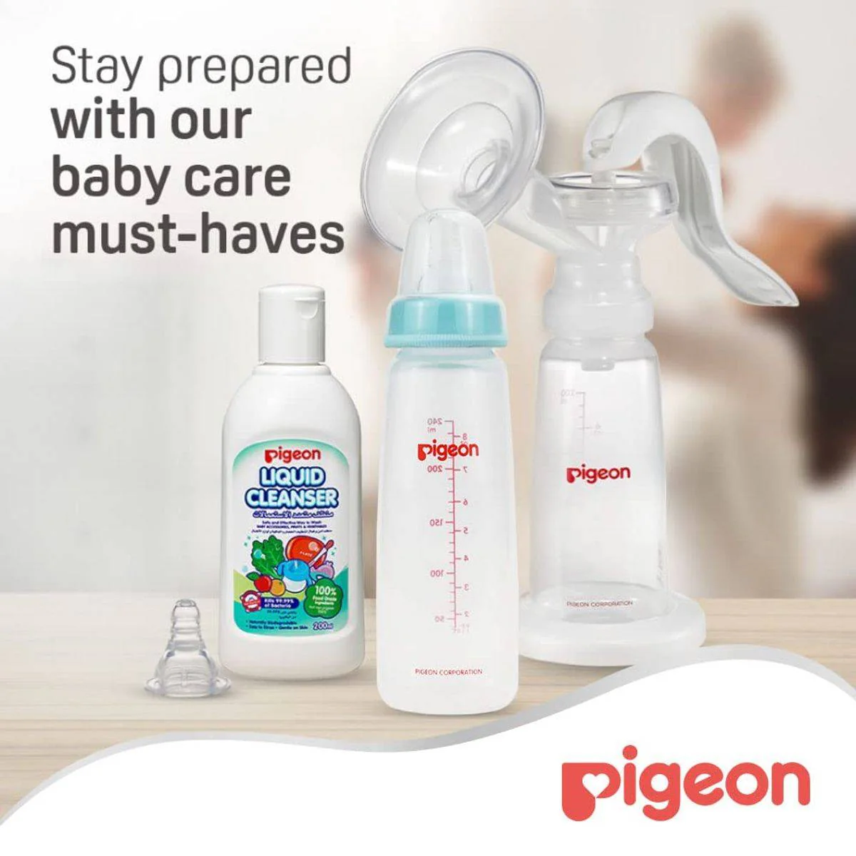 Pigeon Plastic Feeding Bottle Transparent Cap 240ml - Image 3