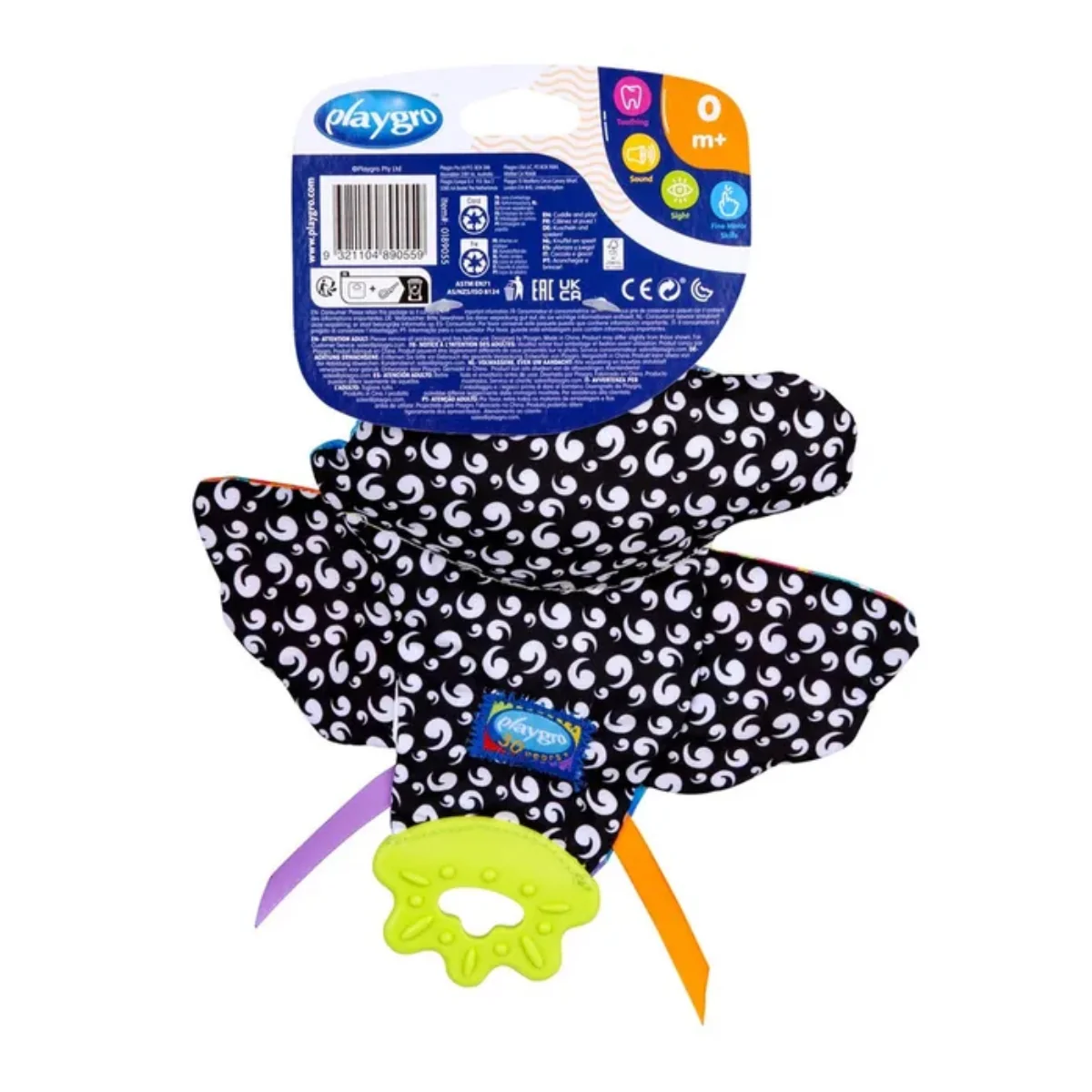 Playgro On The Go Crinkle Blankie Tamika Toucan 0 Month+ Sensory Toy - Image 3