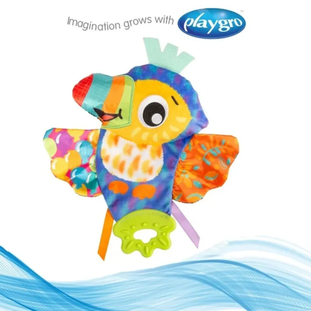 Playgro On The Go Crinkle Blankie Tamika Toucan 0 Month+ Sensory Toy - Image 4