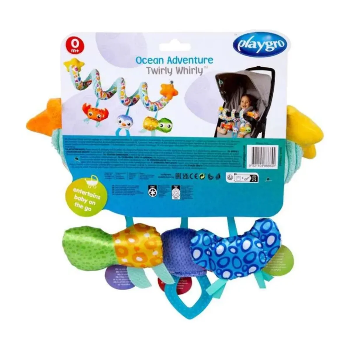 Playgro On The Go Ocean Adventure Twirly Whirly 0 Month+ Clip-On Toy - Image 3