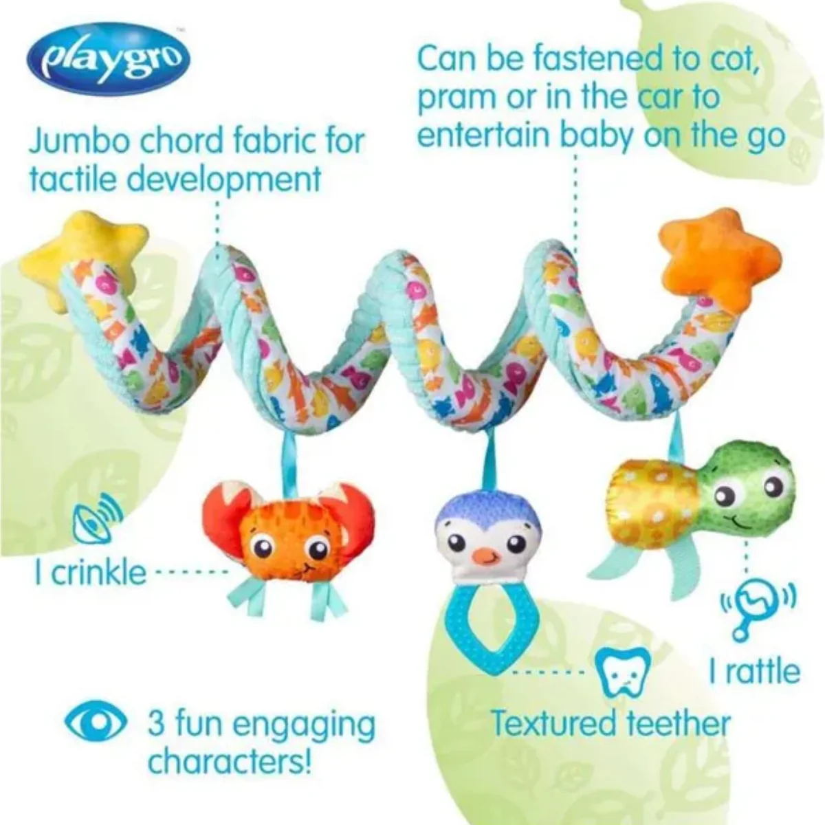 Playgro On The Go Ocean Adventure Twirly Whirly 0 Month+ Clip-On Toy - Image 4