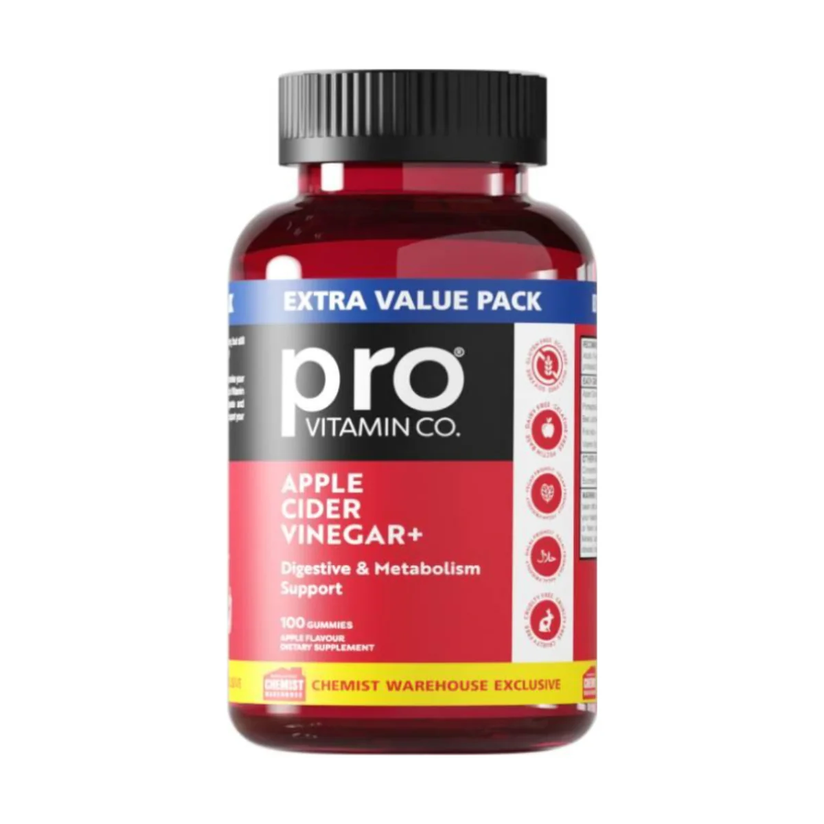 Pro Vitamin Co. Apple Cider Vinegar+ 100 Gummies Exclusive Pack