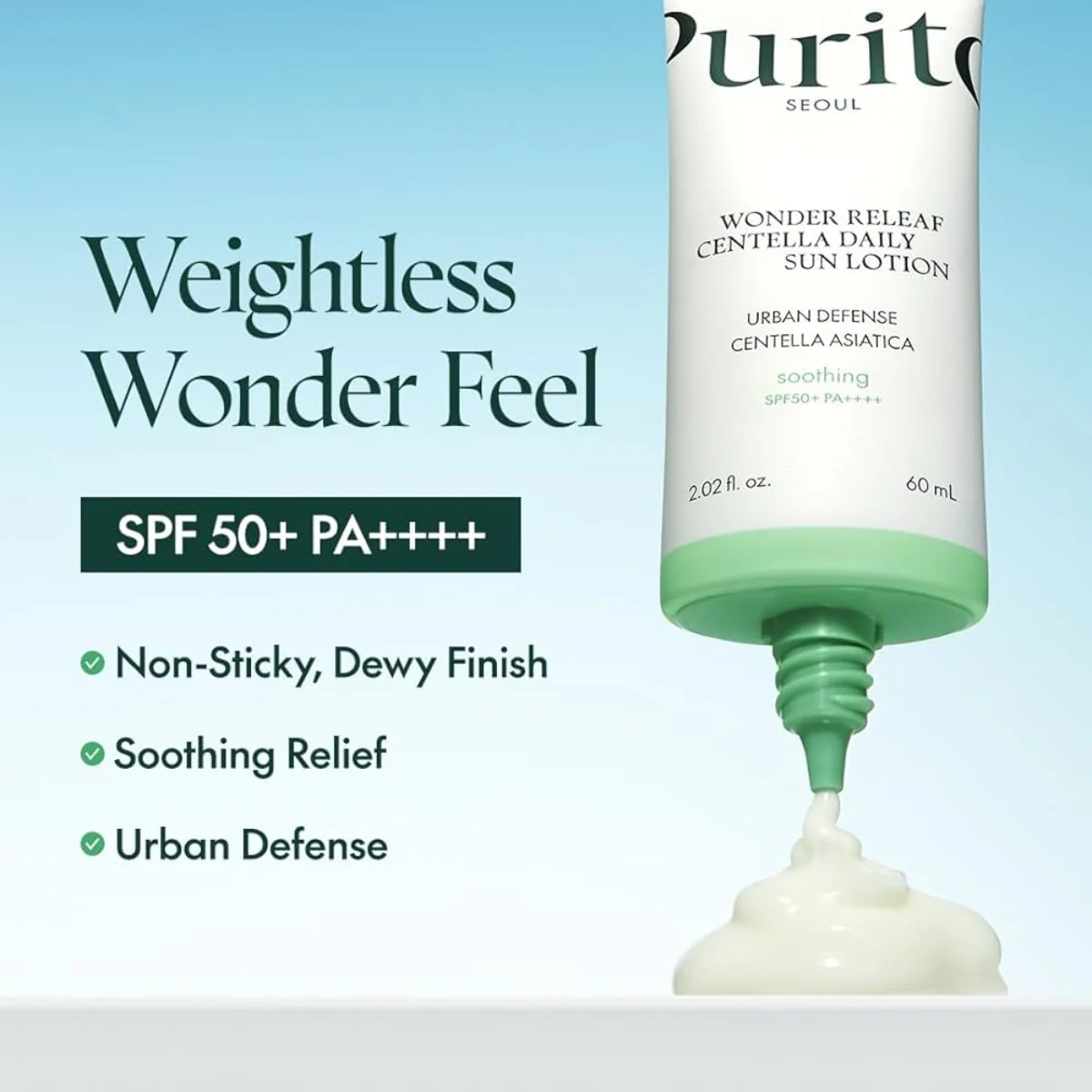 Purito Seoul Wonder Releaf Centella Daily Sun Lotion SPF50+ 60ml - Image 3