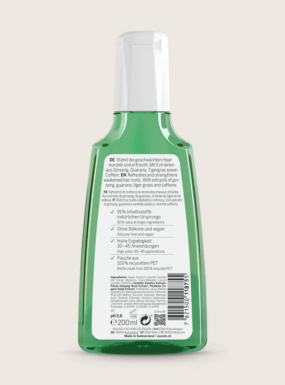 Rausch Ginseng & Caffeine Shampoo 200ml - Image 3