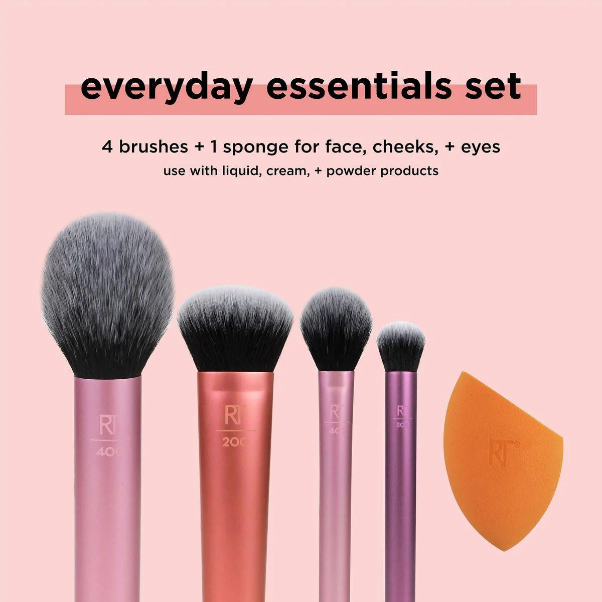Real Techniques Makeup Brush Everyday Essentials Set 5 Pieces - Image 4